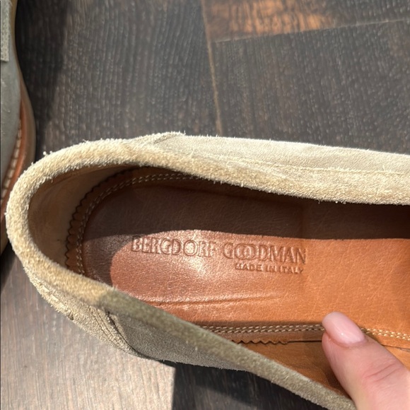Tan Suede Penny Loafers with Contrasting Sole main image 12
